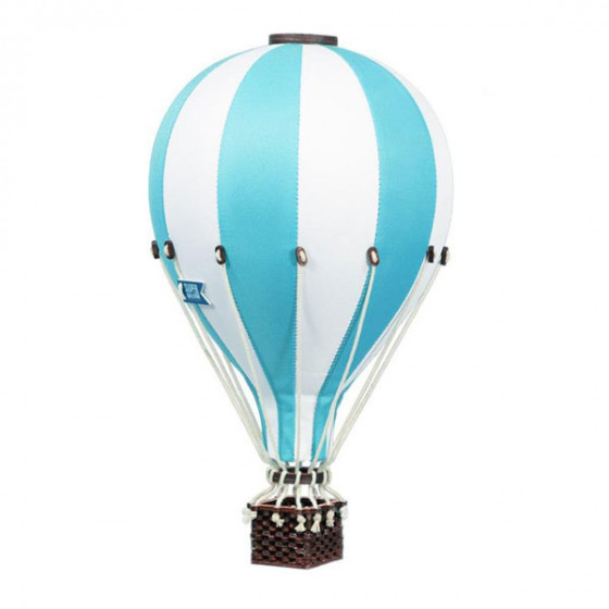 Balon Dekoracyjny Biało - Turkusowy roz. M - 33 cm - Super Balloon