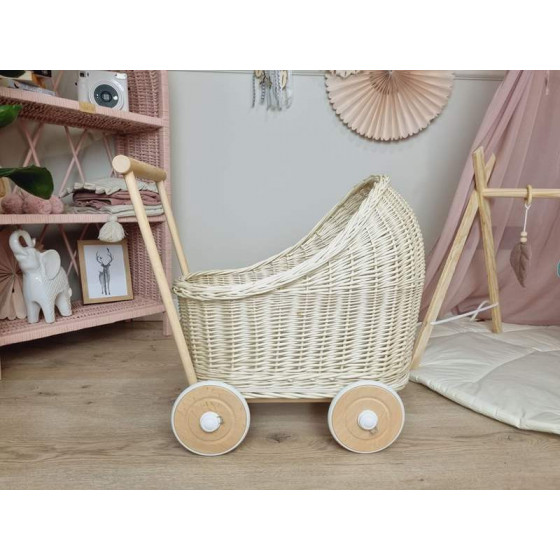 wiklinowy wózek dla lalek