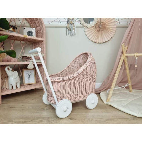 wiklinowy wózek dla lalek